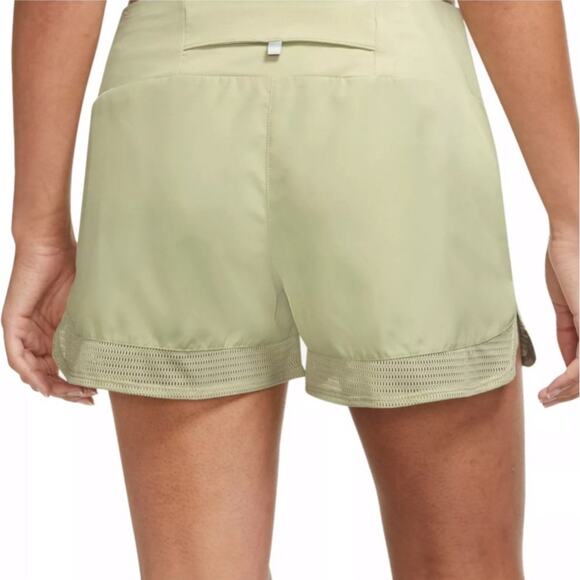 Nike womens Dri-fit running olive green mesh shorts size L - Picture 6 of 12